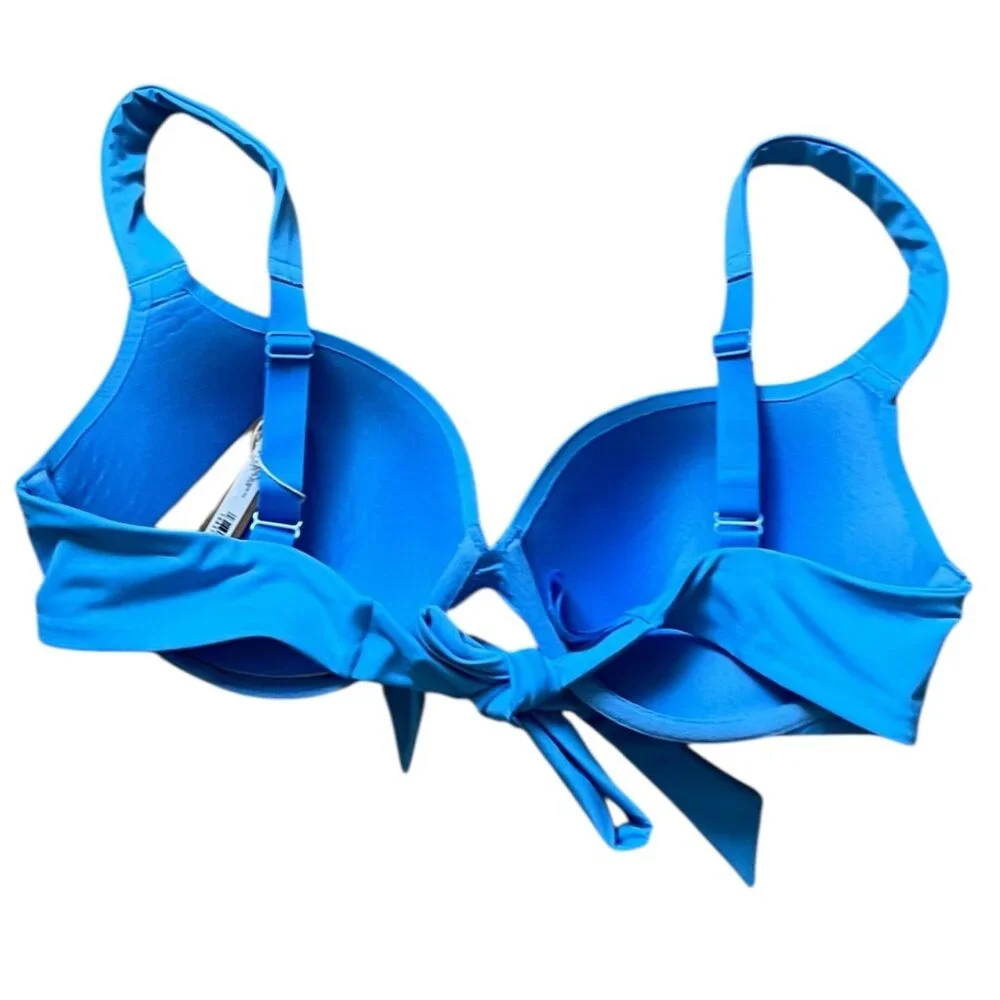 SKIMS NEW Signature Swim Ultimate Push-Up Bikini Top In Tide Size 13/L